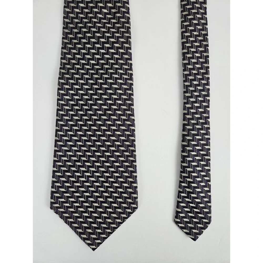 Polo Ralph Lauren Men's Vintage Geometric Hand Made Silk‎ Tie